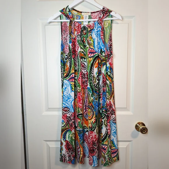 Dress bundle of 2 bright pink and blue colorful sleeveless Prelude size large - Picture 2 of 13